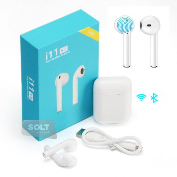 Беспроводные наушники с сенсорным управлением Unit i11 TWS Sensor Stereo Bluetooth 5.0. Цвет: белый — изображение 10