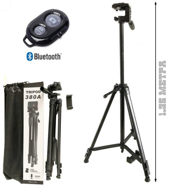 Штатив для камеры, телефона, трипод, тринога TriPod 380A 0.50-1.35м, Штатив раскладной для фото — изображение 6
