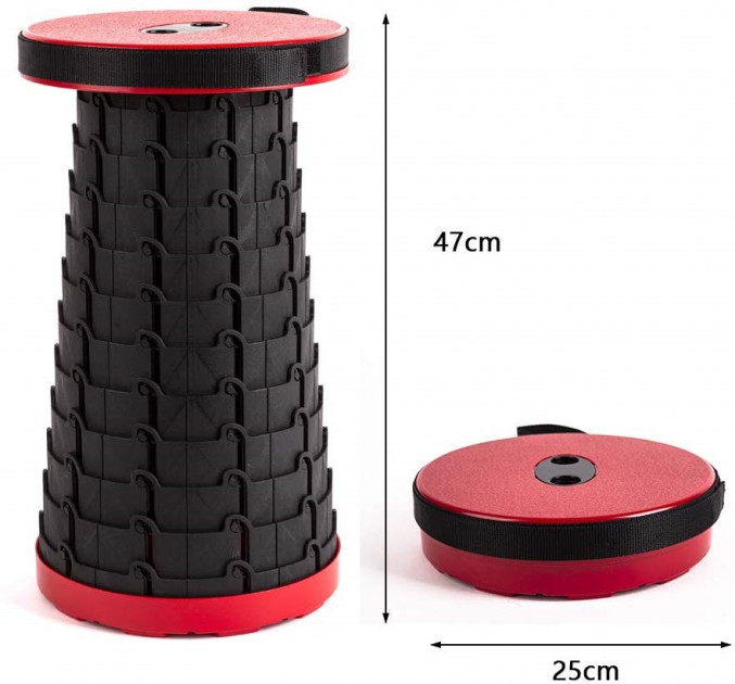 Раскладной стул, складной табурет Retractable Stool. Цвет: красный