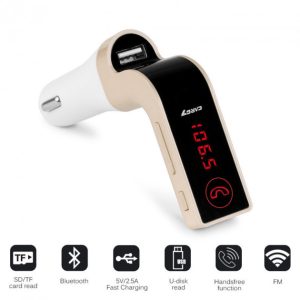 Автомобильный FM модулятор Car G7 FM Modulator Bluetooth Fm модулятор usb Usb трансмиттер. Цвет: золотой