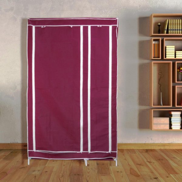 Тканевый шкаф органайзер для вещей на 2 секции складной 105х45х170см Storage Wardrobe Цвет: темно-серый — изображение 2