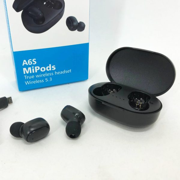 Наушники беспроводные блютуз TWS MiPods A6S True, беспроводные наушники для смартфона,. Цвет: черный — изображение 11