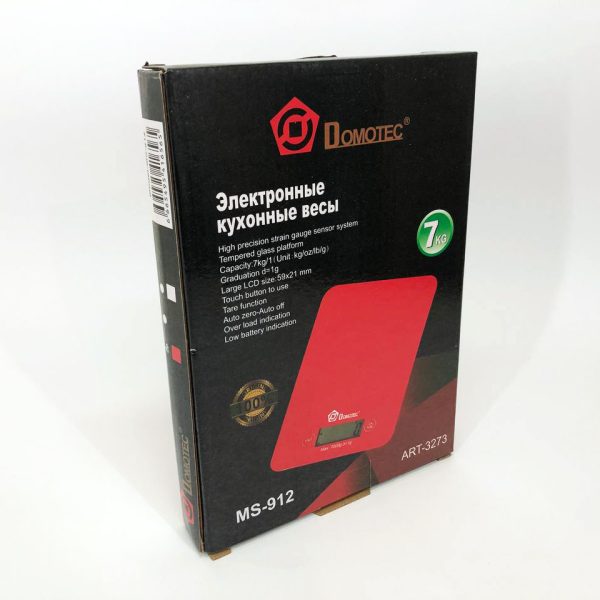 Весы кухонные DOMOTEC MS-912, электронные кухонные весы, весы для взвешивания продуктов. Цвет: черный — изображение 7