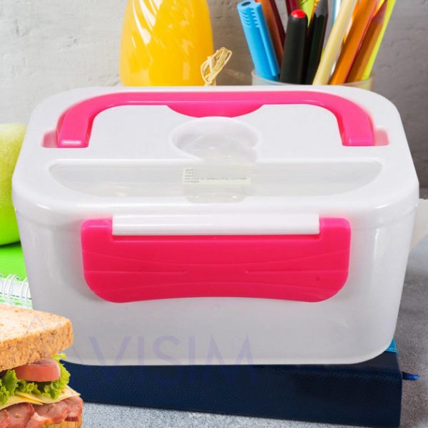 Ланч бокс электрический с подогревом Lunch Heater 220 V Pro, ланч бокс от сети. Цвет: розовый — изображение 4