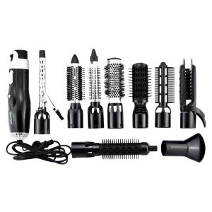 Фен щетка 10 в 1 GEMEI GM-4833. Цвет: черный
