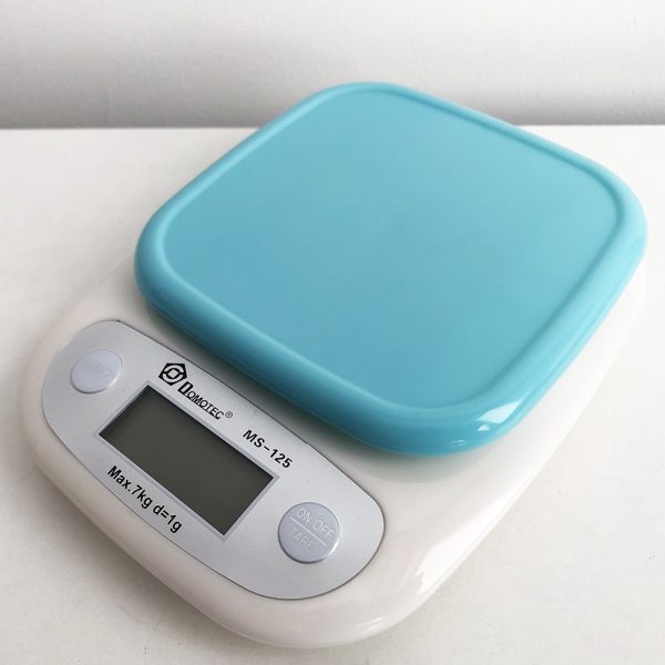 Весы кухонные DOMOTEC MS-125 Plastic, весы пищевые, весы кулинарные. Цвет: голубой — изображение 4
