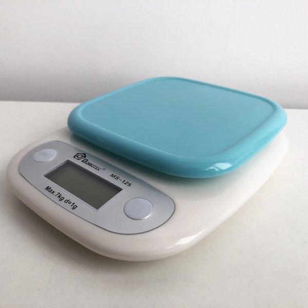 Весы кухонные DOMOTEC MS-125 Plastic, весы пищевые, весы кулинарные. Цвет: голубой — изображение 5