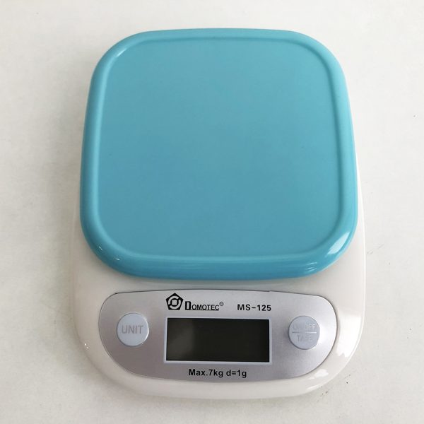 Весы кухонные DOMOTEC MS-125 Plastic, весы пищевые, весы кулинарные. Цвет: голубой — изображение 6