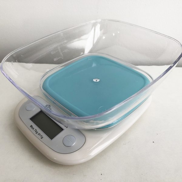 Весы кухонные DOMOTEC MS-125 Plastic, весы пищевые, весы кулинарные. Цвет: голубой — изображение 3