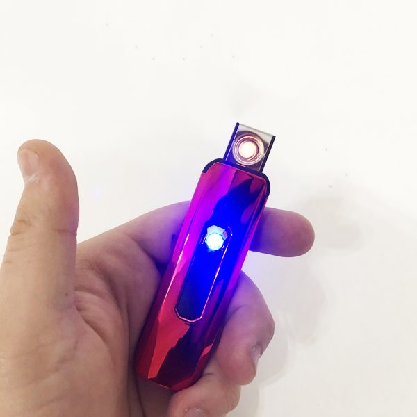 Зажигалка электрическая, электронная зажигалка спиральная подарочная, сенсорная USB. Цвет: красный — изображение 5