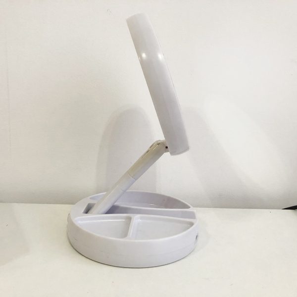 Складное зеркало для макияжа с Led подсветкой круглое увеличительное 10x My Fold Away Mirror. Цвет: белый — изображение 17