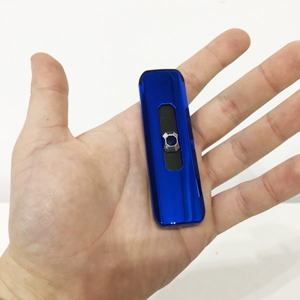 Зажигалка электрическая, аккумуляторная зажигалка подарочная, зажигалка на зарядке. Цвет: синий — изображение 4