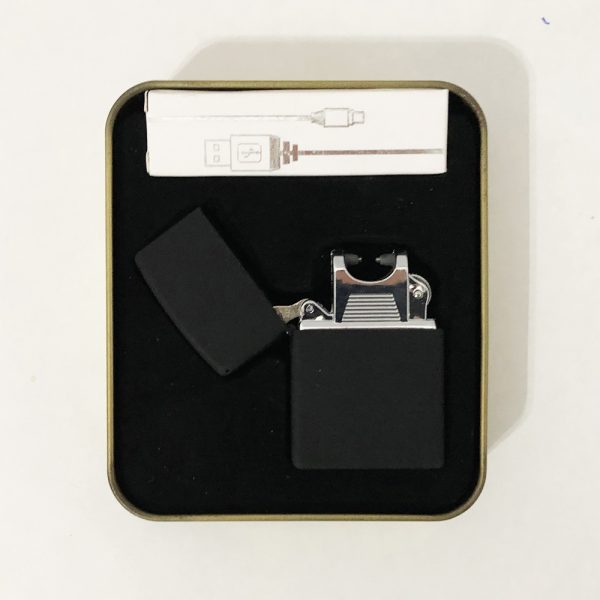 Зажигалка импульсная NB USB-215, Аккумуляторная зажигалка подарочная, USB зажигалка. Цвет: черный