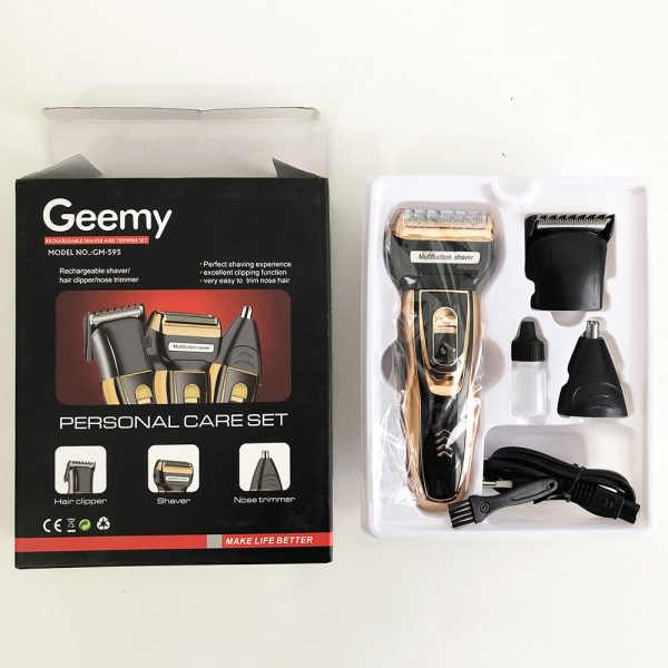 Электробритва сеточная и триммер для бороды GEMEI/Geemy GM-595 с аккумулятором. Цвет: золотой — изображение 12