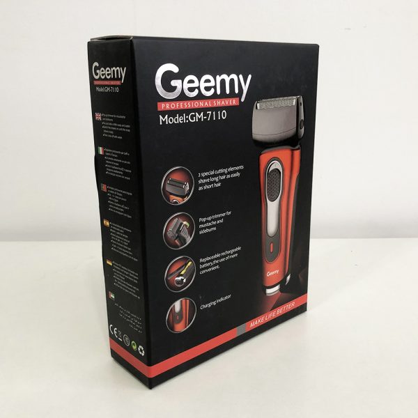 Электробритва бритва GEMEI GM-7110. Цвет: оранжевый — изображение 3