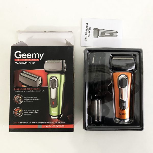Электробритва бритва GEMEI GM-7110. Цвет: оранжевый — изображение 4