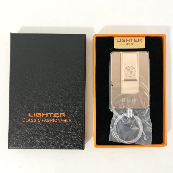 Зажигалка спиральная USB-811. BMW. Цвет: золотой — изображение 3