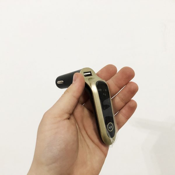 FM модулятор CAR G6 Bluetooth USB AUX MicroSD трансмиттер, FM модулятор для автомобиля. Цвет: золотой — изображение 3