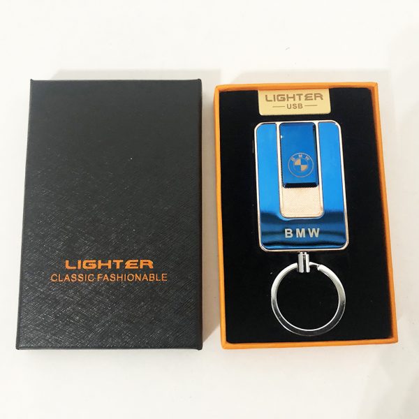 Зажигалка спиральная USB-811. BMW. Цвет: синий