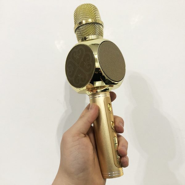 Беспроводной Bluetooth Микрофон для Караоке Микрофон DM Karaoke Y 68 + BT. Цвет: золотой — изображение 7