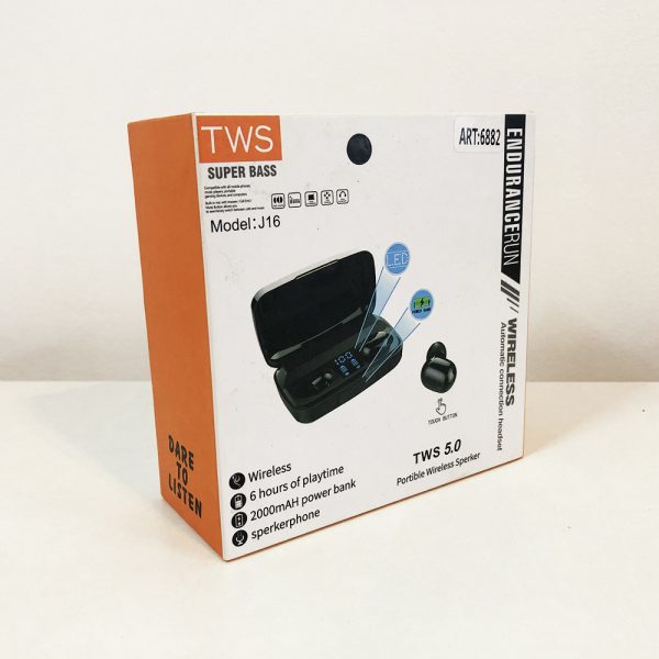 Bluetooth стерео наушники беспроводные c боксом для зарядки Air J16 TWS Original. Цвет: черный — изображение 8