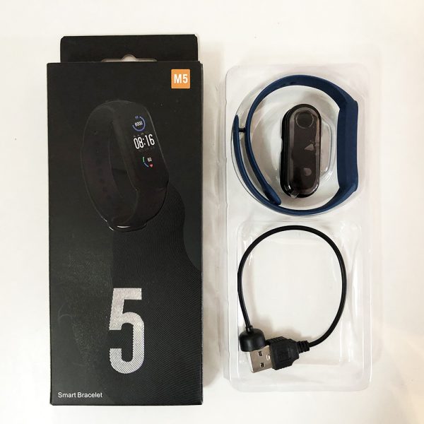 Фитнес браслет Smart Watch M5 Band Classic Black смарт часы-трекер. Цвет: синий — изображение 7