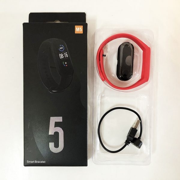 Фитнес браслет Smart Watch M5 Band Classic Black смарт часы-трекер. Цвет: красный — изображение 4