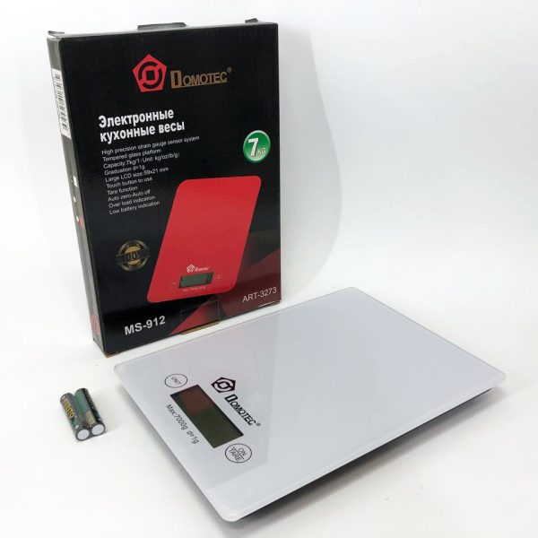 Весы кухонные DOMOTEC MS-912 Glass, электрические кухонные весы, точные кухонные весы. Цвет: белый — изображение 5