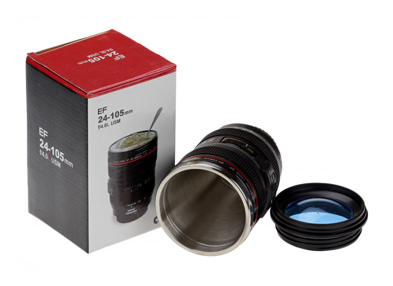 Термокружка термочашка объектив Canon 24-105 с линзой