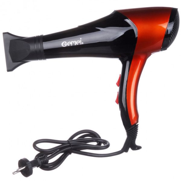 Фен GEMEI GM-1766 2.6кВт АС, фен для головы, женский фен для волос, фен сушка. Цвет: оранжевый — изображение 18