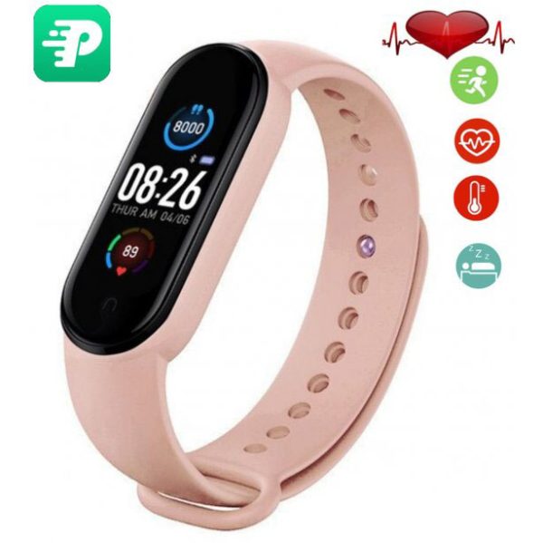 Смарт браслет M5 Smart Bracelet Фитнес трекер Watch Bluetooth. Цвет: розовый — изображение 3