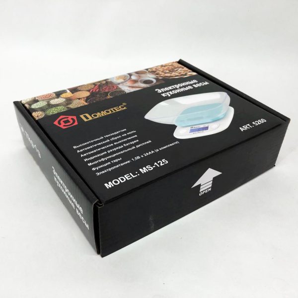 Весы кухонные DOMOTEC MS-125 Plastic, весы пищевые, весы кулинарные. Цвет: голубой — изображение 15