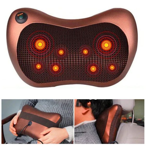 Массажная подушка Car and Home Massage Pillow, массажер для шеи автомобильный — изображение 17