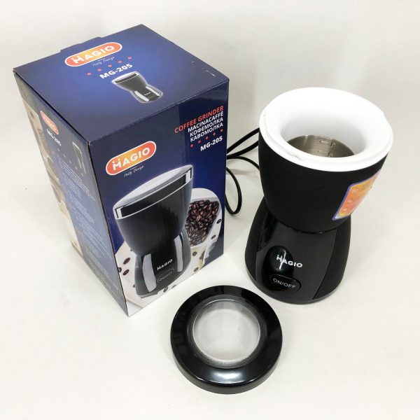 Кофемолка MAGIO MG-205 200 Вт, Кофемолка бытовая электрическая, Портативная кофемолка, Измельчитель кофе — изображение 10
