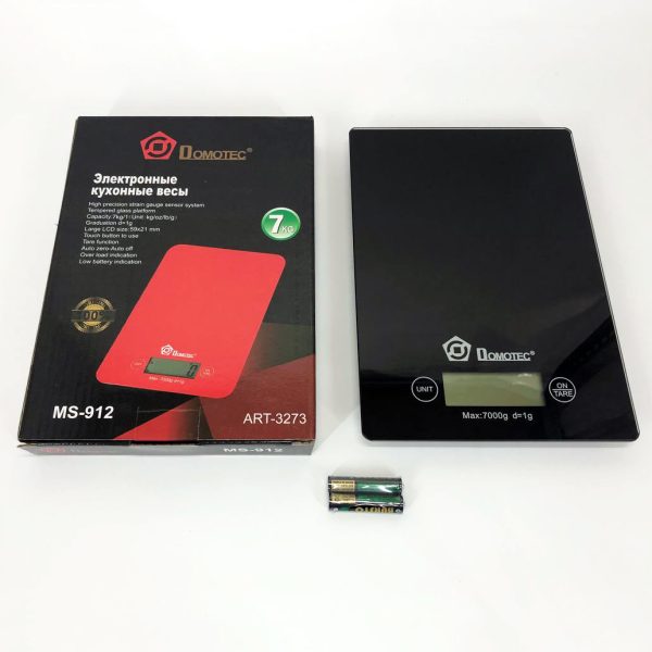 Весы кухонные DOMOTEC MS-912, электронные кухонные весы, весы для взвешивания продуктов. Цвет: черный — изображение 6