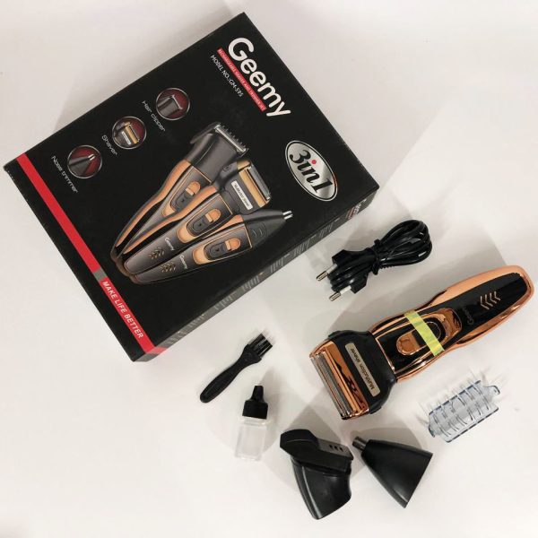 Электробритва сеточная и триммер для бороды GEMEI/Geemy GM-595 с аккумулятором. Цвет: золотой — изображение 17