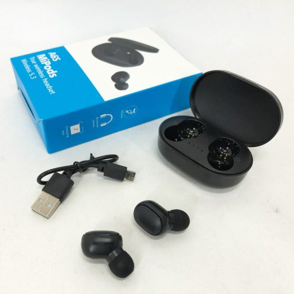 Наушники беспроводные блютуз TWS MiPods A6S True, беспроводные наушники для смартфона,. Цвет: черный — изображение 7