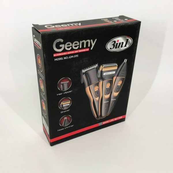 Электробритва сеточная и триммер для бороды GEMEI/Geemy GM-595 с аккумулятором. Цвет: золотой — изображение 22