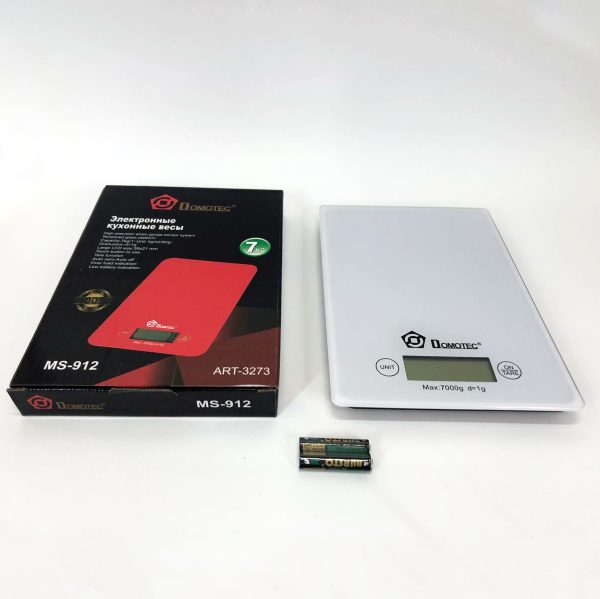 Весы кухонные DOMOTEC MS-912 Glass, электрические кухонные весы, точные кухонные весы. Цвет: белый — изображение 8