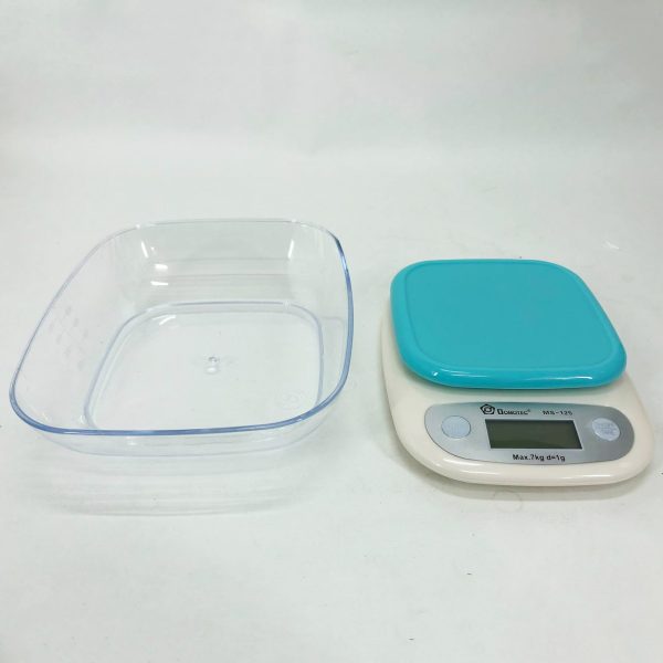 Весы кухонные DOMOTEC MS-125 Plastic, весы пищевые, весы кулинарные. Цвет: голубой — изображение 7