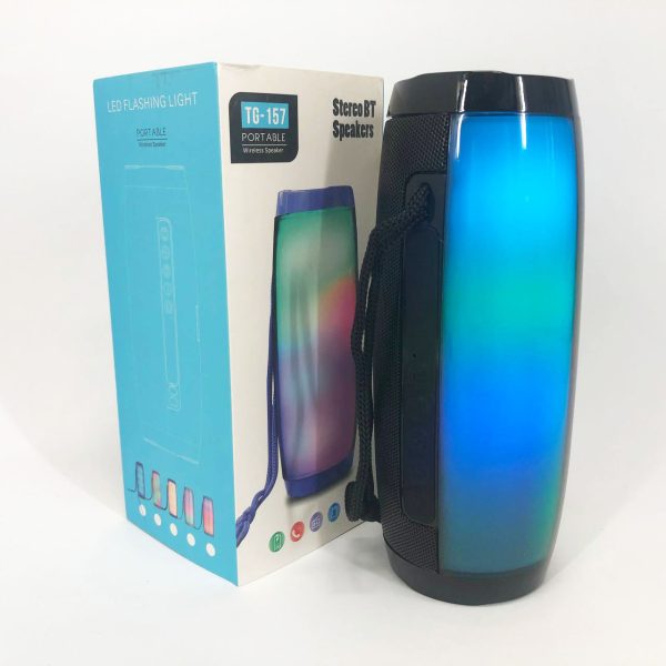 Портативная bluetooth колонка влагостойкая TG157 Pulse с разноцветной подсветкой. Цвет: черный — изображение 8