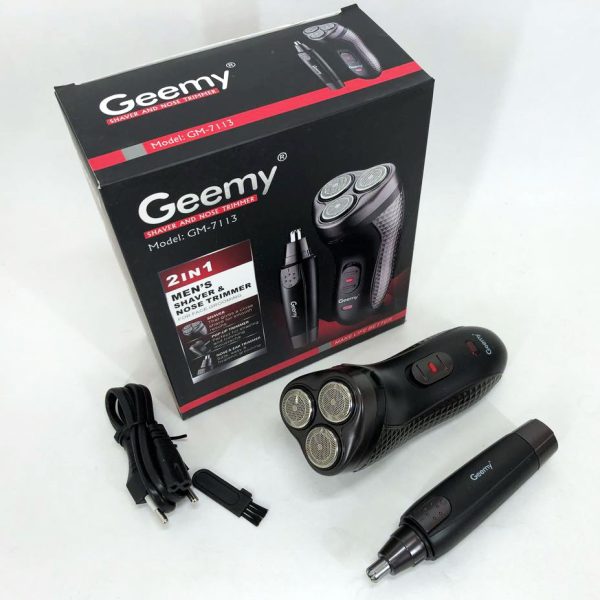 Триммер для стрижки бороды триммер для носа, электробритва 3 в 1 GEMEI GM-7113, Триммер беспроводной — изображение 14