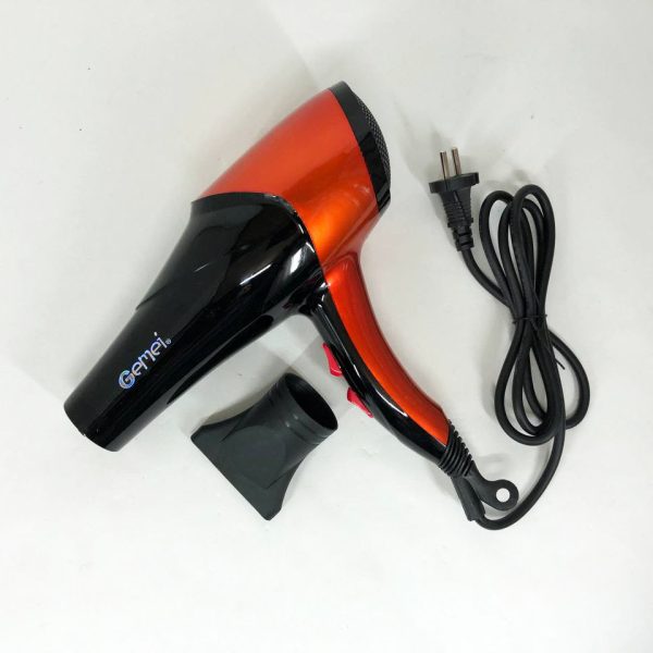 Фен GEMEI GM-1766 2.6кВт АС, фен для головы, женский фен для волос, фен сушка. Цвет: оранжевый — изображение 16