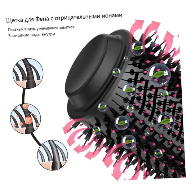 Фен Щетка расчёска 3в1 One step Hair Dryer 1000 Вт 3 режима выпрямитель для укладки волос стайлер с функцией ионизации — изображение 11