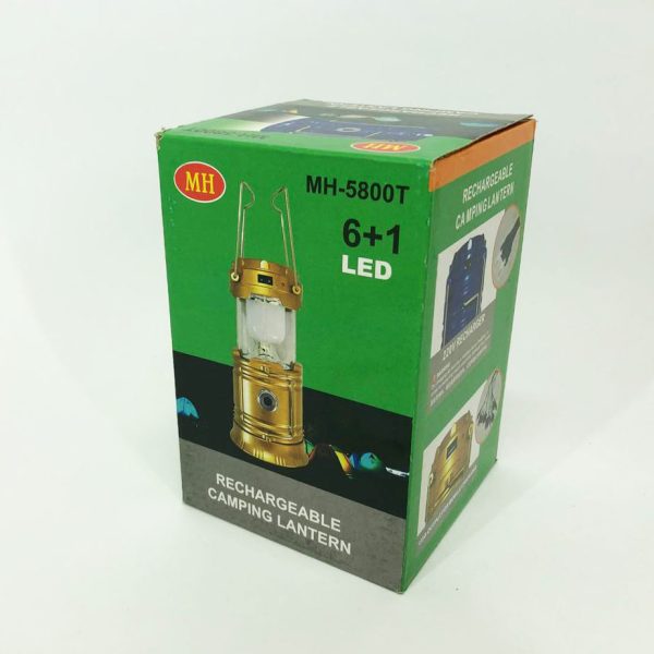 Туристический фонарь-лампа на солнечной батарее с павербанком CAMPING MH-5800T (6+1 LED). Цвет: черный — изображение 13